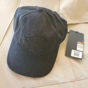 Genuine Harley Davidson Phantom Black Hat Cap with Bar & Shield logo - New with